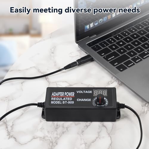 aceyoon Power Supply Adjustable DC 3V ~ 24V and 38 PCS Universal Laptop DC Power Adapter
