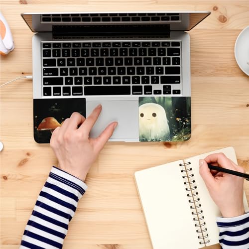 Universal Laptop Skin, DIY Cut-to-Fit Vinyl Cover Compatible with HP, Dell, Lenovo, Mac (13.3" to 15.6"), Anti-Scratch, No Residue & Bubble-Free Protective Decal Sticker, Cute Ghost Forest - color: Cute Ghost Forest