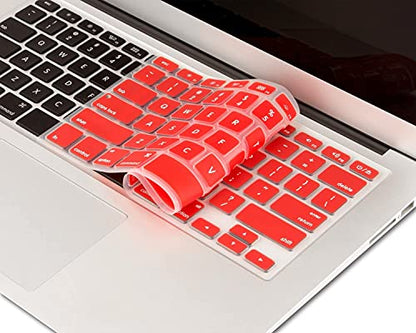 MOSISO Silicone Keyboard Cover Compatible with MacBook Air 13 inch A1466 A1369 2010-2017&Compatible with MacBook Pro 13/15 inch (with/Without Retina Display, 2015 or Older Version), Red - color: Red