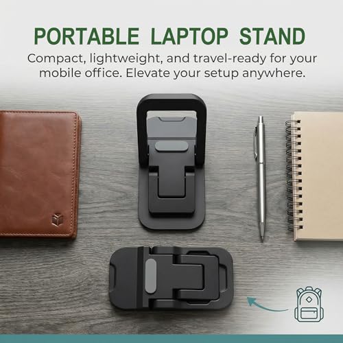 2PCS Laptop Stand, Portable Laptop Cooling Pad, Foldable Metal Keyboard Stand, Mini Keyboard Pillar (Black,Two Gears) - color: Black