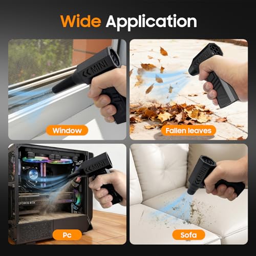Compressed Air Duster, 130,000RPM Super Power Electric Air Duster, 3-Gear Adjustable Mini Blower, Replacing Compressed Air Cans, Dust Blower for Car, House, Outdoor or Campfires