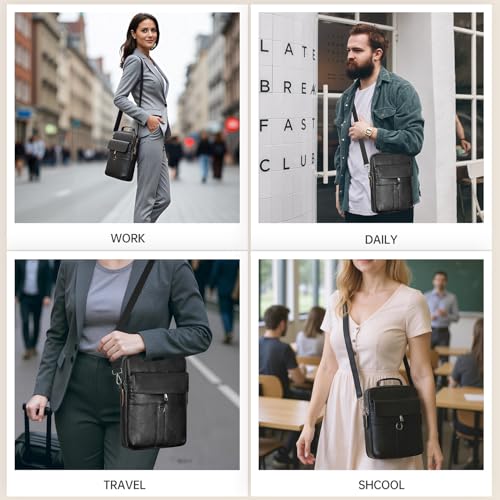 13 Inch Laptop Shoulder Bag Leather Carrying Case for Macbook Air 13" M5 M4 M3 M2 A3420 A3113 A2681/ MacBook Neo 13 A18 Pro - color: Black