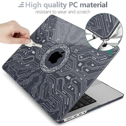 Batianda Case for New MacBook Pro 16 Inch 2026 M5 2024 2023 2021 Release with M4 M3 M2 M1 Pro/Max Chip - Ultra Slim 1.2mm Glossy Hard Shell Protective Skin Keyboard Cover 4-in-1 Bundle, Circuit Board - color: Circuit Board