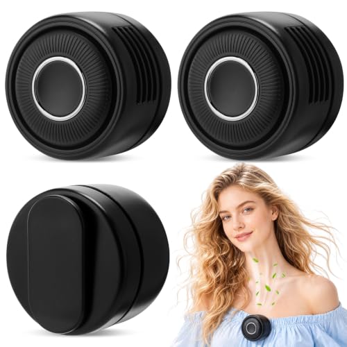 3 Pack Portable Silent Mini Bladeless Fan Clip On Cooling USB Rechargeable Electric Small Fan for Shirt Belt Waist Outdoor Travel Office Summer Wear Personal Use(Black) - color: Black