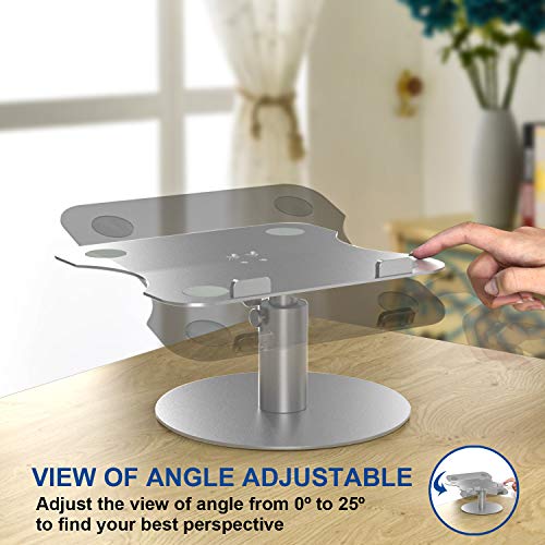 Adjustable Laptop Stand, Aluminum Laptop Riser, Multi-Angle Height Adjustable 360°Rotation Notebook Stand Desktop Holder Compatible with Mac MacBook Pro Air, Lenovo, Dell XPS, HP(10-17") - color: B-silver