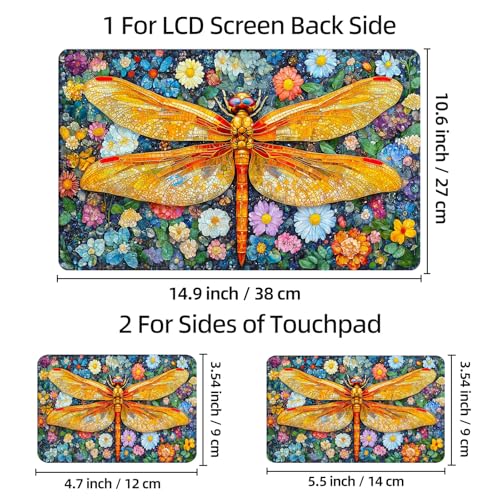 Universal Laptop Skin Sticker Decal, 12"-15.6" Aesthetic Vinyl Wrap, Mosaic Dragonfly Waterproof Notebook Cover Art Protector for MacBook HP Dell Lenovo, Fits 13" 14" 15" 15.6" - color: Mosaic Dragonfly