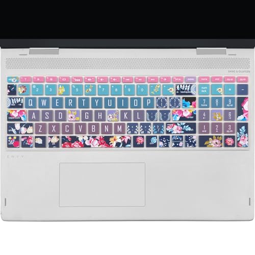 Keyboard Cover for HP Envy x360 15m-bp/bq /2020 2019 HP Pavilion 15/ HP Pavilion x360 15.6” Series/HP Envy 17 17.3" Series/HP Laptop 15t 17t 17-ca0011nr 17-by0040nr, Red Flower - color: Red Flower