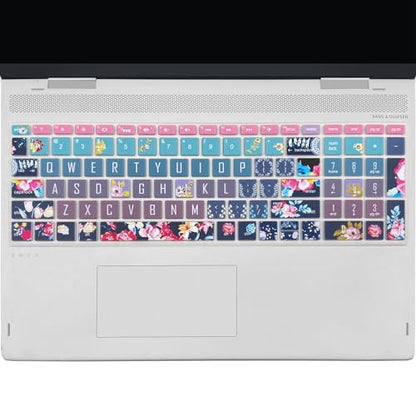 Keyboard Cover for HP Envy x360 15m-bp/bq /2020 2019 HP Pavilion 15/ HP Pavilion x360 15.6” Series/HP Envy 17 17.3" Series/HP Laptop 15t 17t 17-ca0011nr 17-by0040nr, Red Flower - color: Red Flower