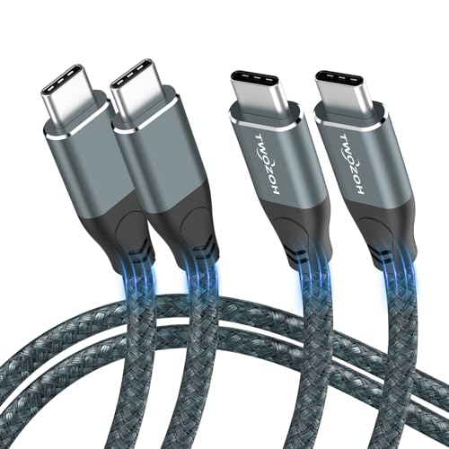 Twozoh USB C to USB C 3.2 Gen 2 Cable 20Gbps Data Transfer 100W PD Fast Charging 4K Video Output Monitor Cord (6.6FT, Grey) 2-Pack - size: 6.6FT, style: 2 Pack