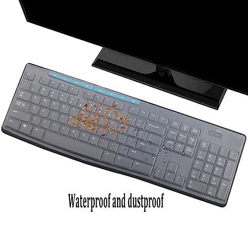Keyboard Cover Skin for Logitech MK370 MK295 MK275 MK270 Wireless Keyboard, Logitech K200 K260 K270 K275 K295 MK200 MK260 Ultra Thin Desktop PC Silicone Keyboard Cover-Clear - color: Clear