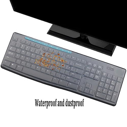 Keyboard Cover Skin for Logitech MK370 MK295 MK275 MK270 Wireless Keyboard, Logitech K200 K260 K270 K275 K295 MK200 MK260 Ultra Thin Desktop PC Silicone Keyboard Cover-Clear - color: Clear