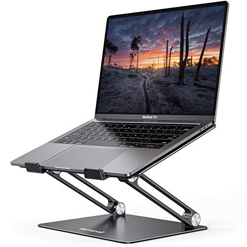 Lamicall Adjustable Laptop Stand, Portable Laptop Riser, Aluminum Laptop Stand for Desk Foldable, Ergonomic Computer Notebook Stand Holder for MacBook Air Pro, Dell XPS, HP (10-17.3'') - Black - color: 2-Black