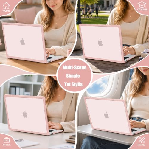 MOSISO Compatible with MacBook Air 13 inch Case M1 2018-2021, Pink | Reduces-Fingerprints with Soft TPU Bumper Shell&Keyboard Cover for MacBook Air 13.3 M1, 2021 2020 2019 2018 A2337 A2179 A1932 - color: Pink