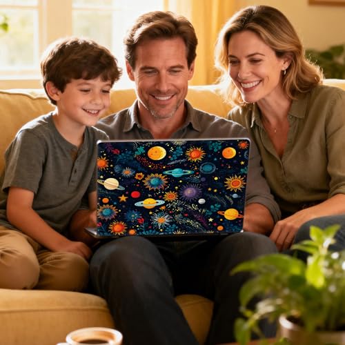 Universal Laptop Skin Sticker Decal for 11.6”12" 13" 13.3" 14" 15" 15.4" 15.6" Reusable Waterproof Scratch-Scratch Resistant Protective Vinyl Laptop Notebook Skin Stickers - Planet and Sunflower - color: Planet and Sunflower