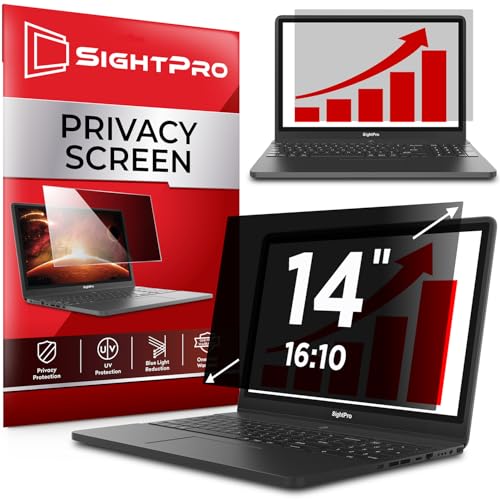 SightPro 14 Inch 16:10 Laptop Privacy Screen Filter - Computer Monitor Privacy Shield and Anti-Glare Protector - size: 14 Inch 16:10