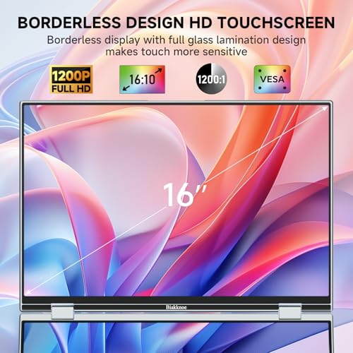 U16 Pro 16" Dual Portable Touchscreen Monitor, 1200P FHD Laptop Screen Extender with USB-A&C/HDMI, Foldable Travel Monitor for Laptop/Mac/PC/Windows, Single-Cable Dual-Screen, VESA Mountable