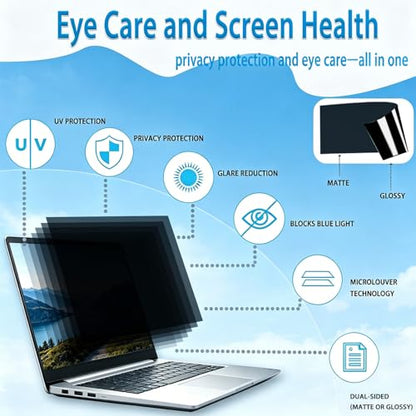 15.6 Inch 16:9 Laptop Privacy Screen Filter - 26° privacy screen | 26° privacy screen, Computer Monitor Privacy Shield and Anti-Glare Protector