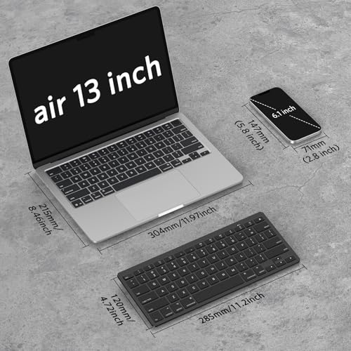 OMOTON Bluetooth Keyboard Compatible with Mac, Compact Wireless Keyboard Compatible with MacBook Pro/Air, iMac, Mac mini/Pro Laptop and PC, Dark Black - color: Dark Black
