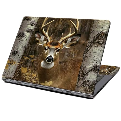 Laptop Skin Sticker Decal 12" 13" 13.3" 14" 15" 15.6",Waterproof Scratch Resistant Vinyl,Reusable Easy to Apply,for MacBook HP Dell Notebooks Netbooks Laptop,2 Wrist Pads,Cute Deer Forest - color: Cute Deer Forest