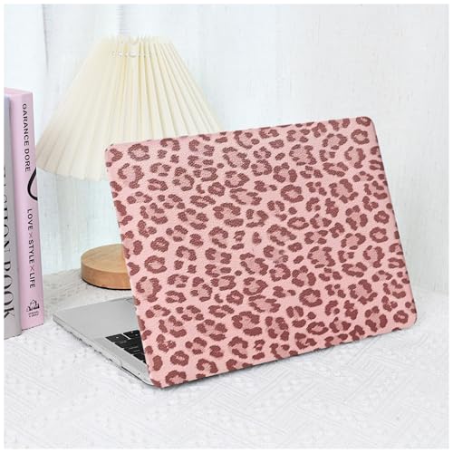 for MacBook Neo Case 13-inch 2026 A3404, Pink Leopard Print | Textured Cheetah Leather Laptop Cover with Logo Cutout, Slim Two-Piece Snap On Shell Includes Matching Keyboard Cover - color: Leopard Pink