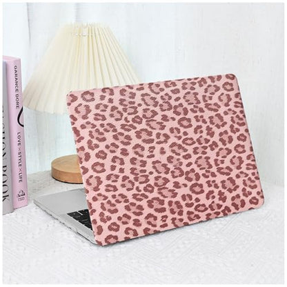 for MacBook Neo Case 13-inch 2026 A3404, Pink Leopard Print | Textured Cheetah Leather Laptop Cover with Logo Cutout, Slim Two-Piece Snap On Shell Includes Matching Keyboard Cover - color: Leopard Pink