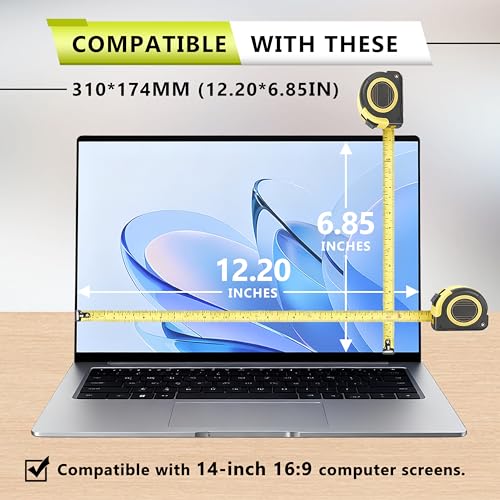 【2 Pack】14 Inch Anti Blue Light Screen Protector with Camera Cover Compatible with HP Pavilion/HP Chromebook/HP Stream /HP ProBook//Dell/Acer/Asus/Samsung/Lenovo/Toshiba/Sony/MSI/LG/Razer Blade, | Anti Glare UV Blocking Eye Protection Film, Relieve Eye St