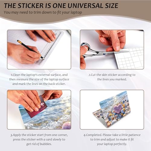 Laptop Skin 12.1-15.6 inch Removable Universal Reusable Laptop Sticker Decal,Waterproof No Residue Vinyl Cover,Scratch-Resistant Cuttable Full Wrap Sticker for Notebook, Pink Heart Stone - color: Pink Heart Stone