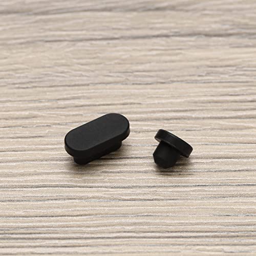 Create idea 10PCS Type-C Port Dust Plugs & 10PCS 3.5mm Headphone Plugs Silicone Protective Cover Waterproof Dustproof Stopper Cap for Laptop PC Black