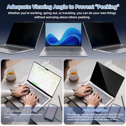 Magnetic Laptop Privacy Screen 13.3 Inch 16:9 (300mm x 176mm) | Anti-Spy/Glare/Reflective/Blue Light, Scratch Resistant, Smudge Resistant, Removable, Laptop Privacy Screen Protector Film - color: Laptop Screen Privacy 13.3 Inch 16:9