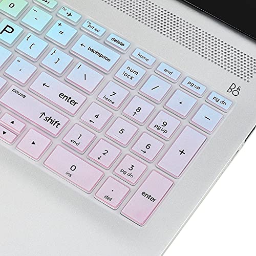 Keyboard Cover Skin Compatible HP Pavilion x360 15.6 15-BR075NR/ HP Pavilion 15.6" 15-BS 15-BW 15-CC 15-CB 15-CD/HP Envy x360 15M-BP 15M-BQ,HP Envy 17M 17-BS Laptop Keyboard Cover(Rainbow 11) - color: CH11