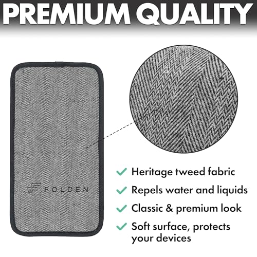 Airplane Phone Holder - Foldable Phone Stand for Plane Travel | Tweed Design,Tabletop Mount Desk, Plane Tray Seat back, Treadmill, Fits iPhone Cell Phone, 9 x 4.3 in - color: Tweed, size: Large