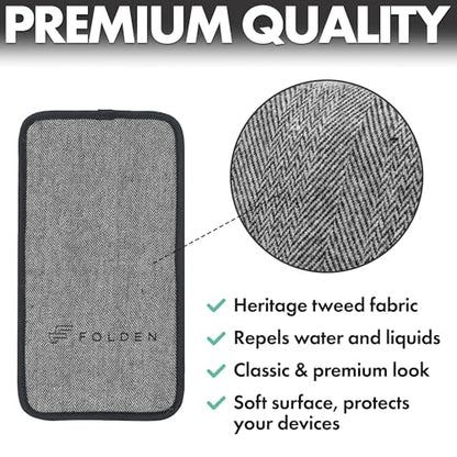 Airplane Phone Holder - Foldable Phone Stand for Plane Travel | Tweed Design,Tabletop Mount Desk, Plane Tray Seat back, Treadmill, Fits iPhone Cell Phone, 9 x 4.3 in - color: Tweed, size: Large