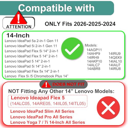 KEANBOLL 2 Pack Tempered Glass Screen Protector for Lenovo IdeaPad 5a / 5i / 5X / 5 14" 2-in-1丨Ideapad Flex 5/5i 14" 2-in-1丨Chromebook Plus 2-in-1 14" Touchscreen Laptop, 9H Anti-Scratch, Bubble Free - color: Tempered Glass