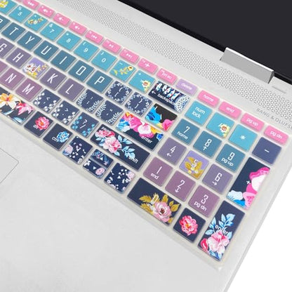 Keyboard Cover for HP Envy x360 15m-bp/bq /2020 2019 HP Pavilion 15/ HP Pavilion x360 15.6” Series/HP Envy 17 17.3" Series/HP Laptop 15t 17t 17-ca0011nr 17-by0040nr, Red Flower - color: Red Flower