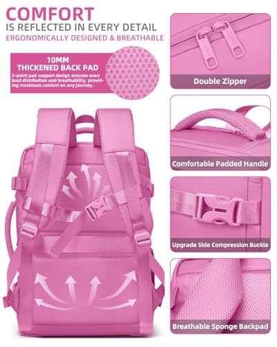 LARVENDER Carry on Luggage Sets 3 Piece, 20 Inch Suitcases, Glossy Berry | 22x14x9 Airline Approved, Lightweight PC+ABS Hardshell, Smooth 360° Double Wheels, TSA Lock, 3-Piece Set with XL Backpack - color: Glossy Berry (XL-BP), size: 3 Piece Set (Backpack