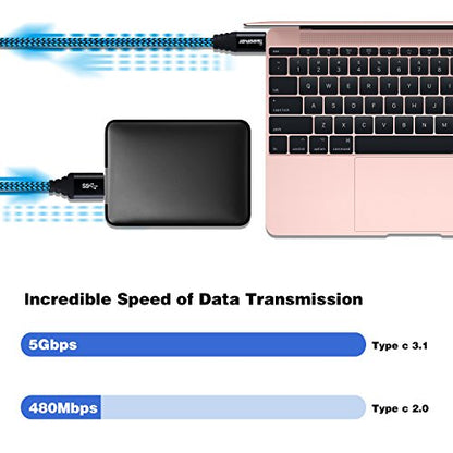 iSeekerKit Type C to Micro B Cable, USB 3.0 USB-C to Micro USB 1Ft Charge & Data Sync Cable Compatible for Samsung Galaxy S5/ Note 3, Toshiba Canvio, WD External Hard Drive | Charge Data Sync Cable Compatible for Samsung Galaxy S5 Note 3, Toshiba Canvio,