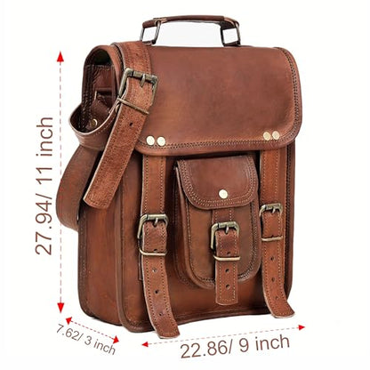Vintage Genuine Leather iPad/Tablet/tab/Kindle Satchel Cross Body Shoulder Messenger Bag - size: Small