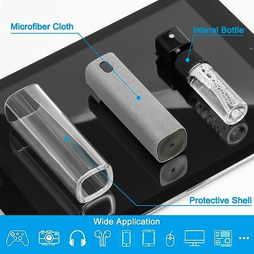 Screen Cleaner Touchscreen Mist Spray, walrfid Cleaning Kit for Electronic Smart Phone TV, Laptop, Tablet, PC, Computer LCD Flat Screens, Eyeglasses, iPhone, iPad, MacBook Pro - Light Grey - color: Light Grey