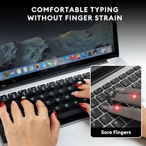 Allinside Keyboard Cover for Long Nails, Compatible with MacBook Neo A18 Pro & MacBook Pro 13/14/16 (2021–2024) & MacBook Air 13/15 (2020–2024), Raised Heart-Shaped Silicone Skin, Black - color: Black