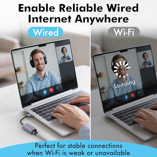 Cyberguys USB C to Ethernet Adapter, Plug and Play Ethernet Adapter, 1Gbps Gigabit RJ45 to Type-C (Thunderbolt 4/3 Compatible) Network Dongle, Compatible for MacBook Pro/Air, iPhone 16 Pro/Max, iPad