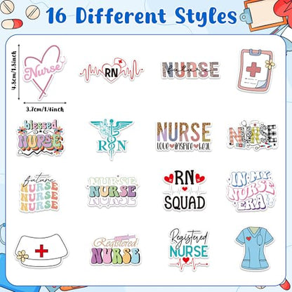 CNhoqc RN Nurse Stickers Rolls - 1000 Pcs Registered Nurse Nursing Waterproof Vinyl Reusable Laptop Sticker Coloring Book Scrapbook Water Bottle Page Activity Pad Birthday Party Favors Kids Skateboard - style: RN Nurse