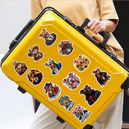 18PCS Pit Bull Dog Stickers – Funny Waterproof Vinyl Decals for Dog, Pitbull Lovers, Laptop, Scrapbook, Phone, Car, Water Bottles - color: Pitbull