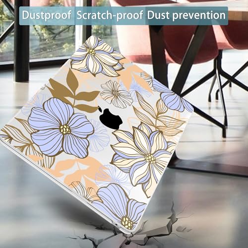 Mektron for 2026/2025/2024/2023 MacBook Air 15 INCH M5 A3448 /M4 A3241 /M3 A3114 /M2 A2941 Case, Printed Plastic Hard Shell Cover with 15.3" Liquid Retina Display Touch ID, Abstract Floral - color: Abstract Floral