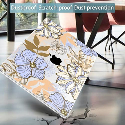 Mektron for 2026/2025/2024/2023 MacBook Air 15 INCH M5 A3448 /M4 A3241 /M3 A3114 /M2 A2941 Case, Printed Plastic Hard Shell Cover with 15.3" Liquid Retina Display Touch ID, Abstract Floral - color: Abstract Floral