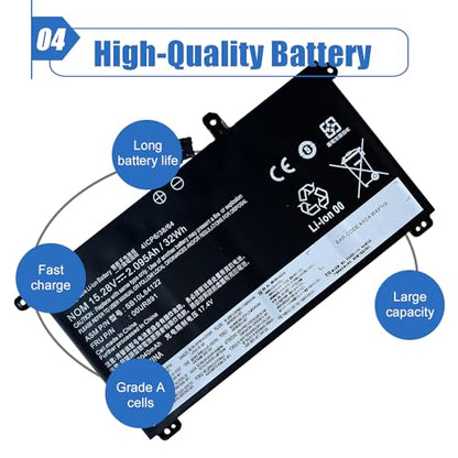 00UR891 01AV493 Laptop Battery Replace for Lenovo ThinkPad T570 T580 P51S P52S Series Notebook 00UR890 00UR892 SB10L84121 SB10L84122 SB10L84123 15.28v 32Wh