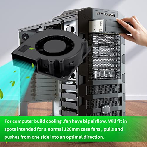 120mm x 32mm Dual Ball 4Pin DC Computer Centrifugal Blower Fan 12V PWM Big Airflow for DIY Air Exhaust Vent Cooling - style: 12V 4PIN