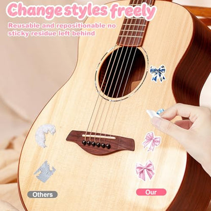 for iPad Case with 100 Pcs Cute DIY Bow Tie Vinyl Laptop Stickers Tweezers Decals, Waterproof Aesthetic Stickers Suitable for Phone, Water Bottles, Cups, Suitcases, Anywhere- Pink/Blue Bow - color: Pink /Blue Bow