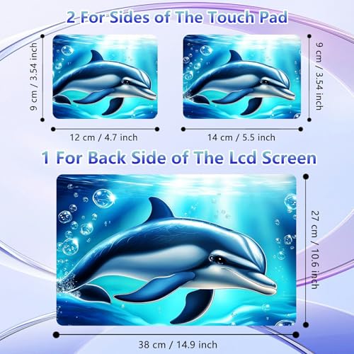Laptop Skin Sticker Decal Cover,Cute Dolphin | DIGTIALL Universal Laptop Skin Sticker, Waterproof Removable Notebook Decal Protector Cover for 12 13 14 15 Inch Laptops - color: Cute Dolphin