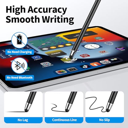 Stylus Pen for Touchscreen(5 pcs),2-in-1 Stylus | High Sensitivity Precision Suitable for Touch Screens of iPhone/ipad/Android Tablet(Black) - color: 5PCS Black