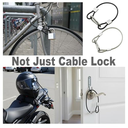 5 pcs 12 inch Vinyl Cover Coated Stainless Steel Wire Rope Lanyard Cable Tether Safety Strap with Hooks and 2 Loops (4mm Thickness), Clear - color: 5pcs_Clear, size: 12"/30cm